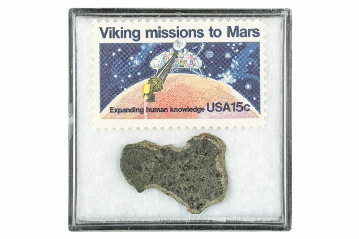 Martian Meteorite ( g) Slice - With Viking Mission Stamp #340011